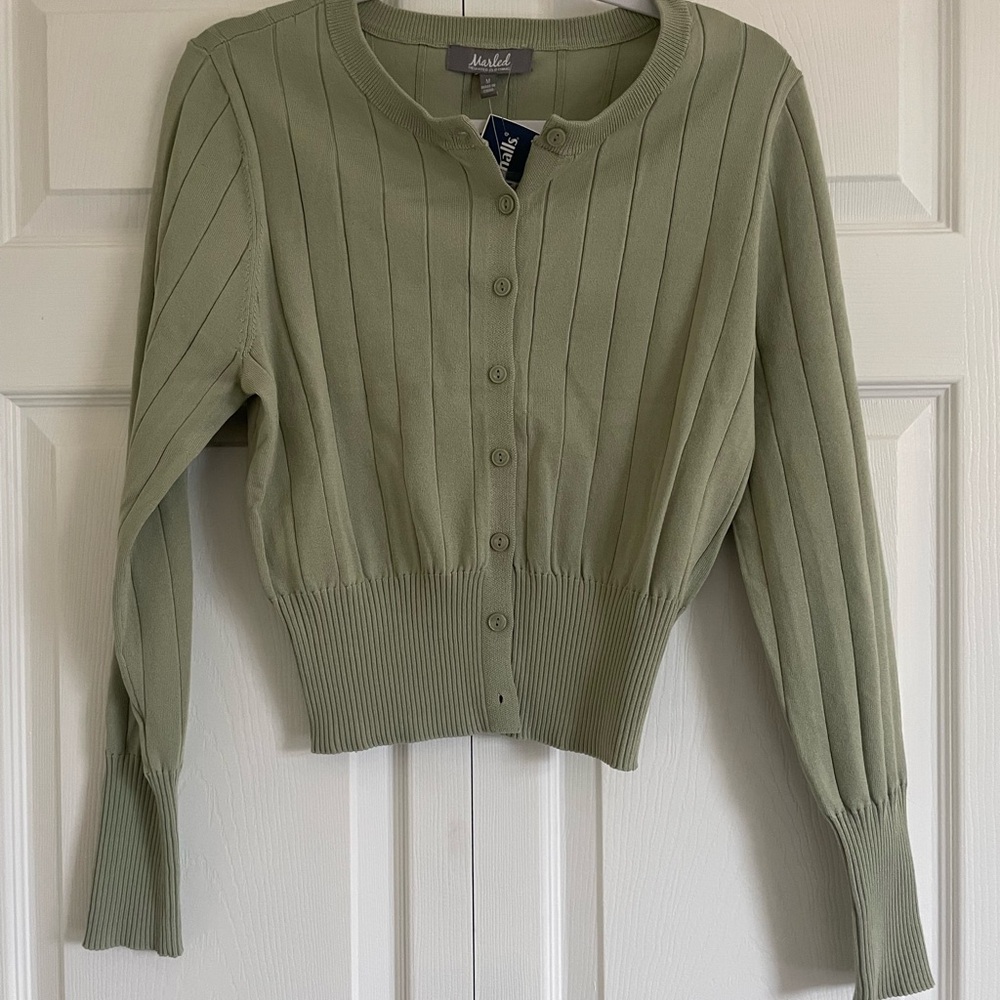 Marled Sage Green Women's Cardigan